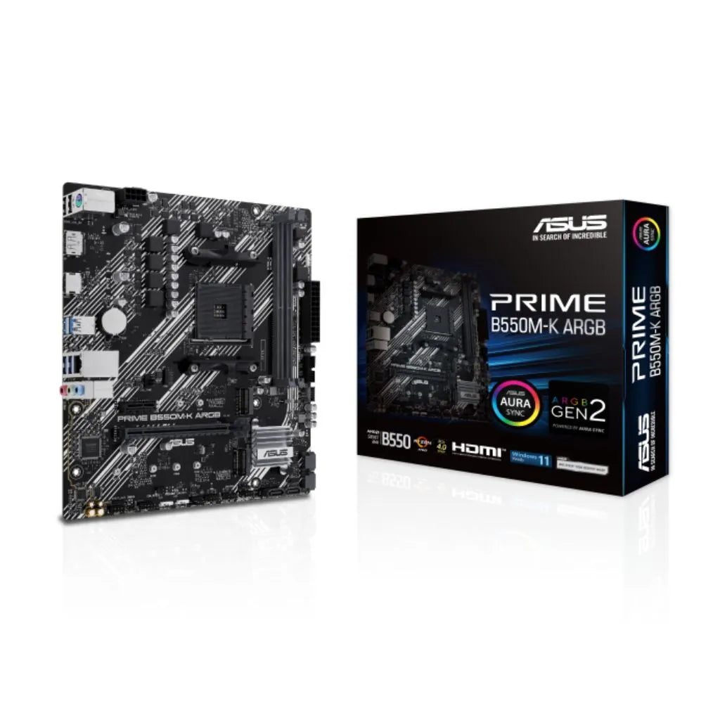 ASUS PRIME B550M-K ARGB AM4 Micro ATX Motherboard