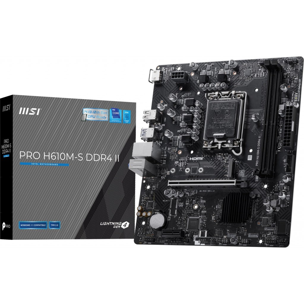 MSI PRO H610M-S DDR4 II LGA 1700 Micro ATX Motherboard